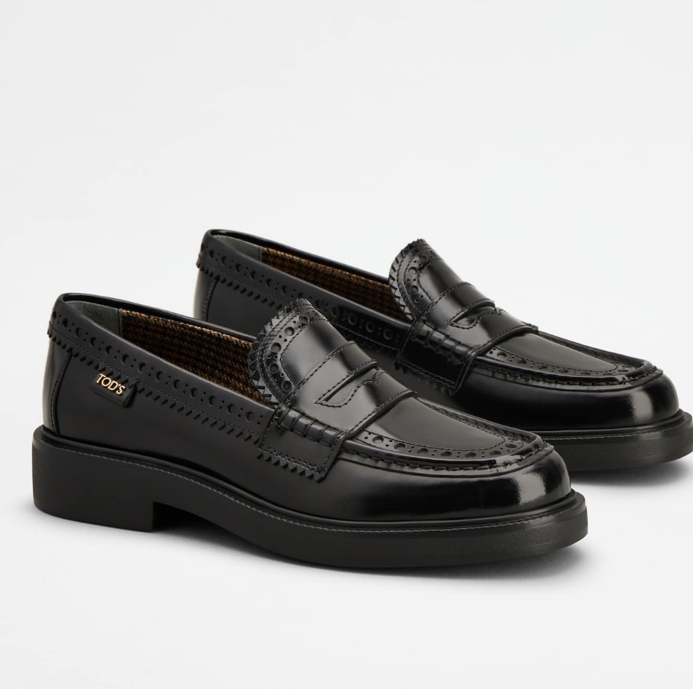 Tod's Leather Loafers With Wool Lined Insoles